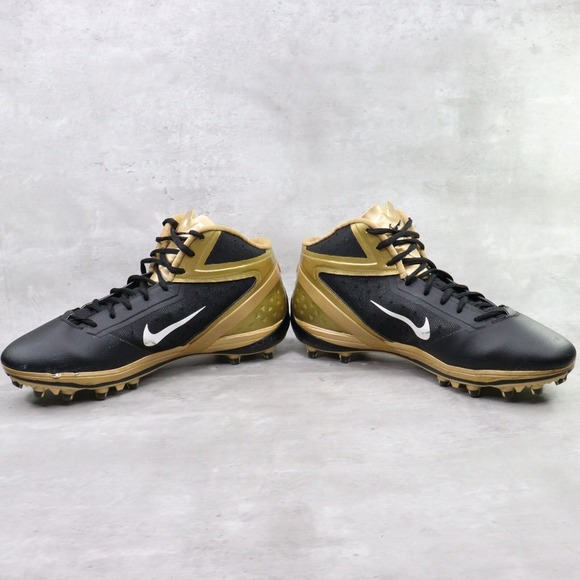 Nike Football Cleats Alpha Talon Elite TD Sz 14 Black/Gold Saints Player Issued - Picture 9 of 16
